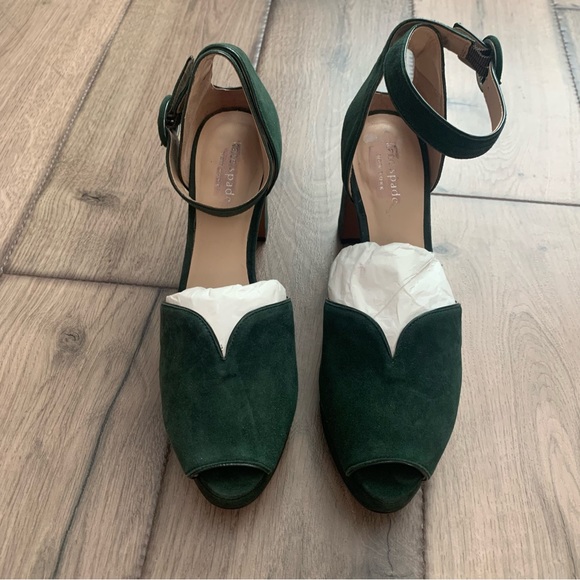 kate spade Shoes - Kate Spade Green Peep Toe Heels